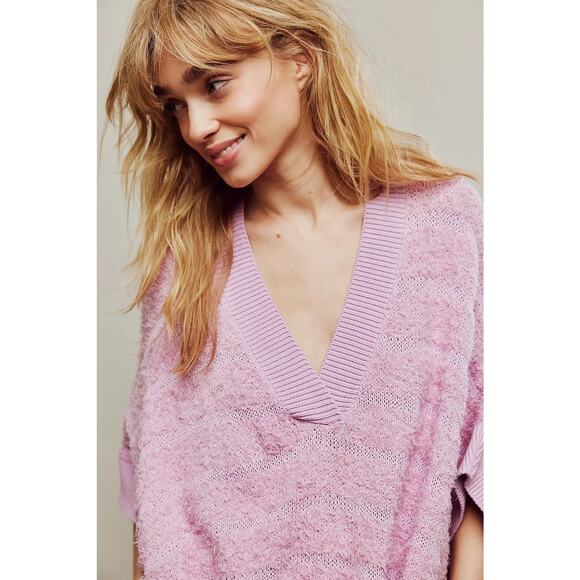 Free People Imani Sweater Pullover Coverup Pink Women’s‎ Size M/L - Picture 4 of 11